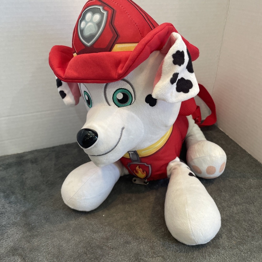 Nickelodeon Paw Patrol 14" Marshall Plush Backpack Red